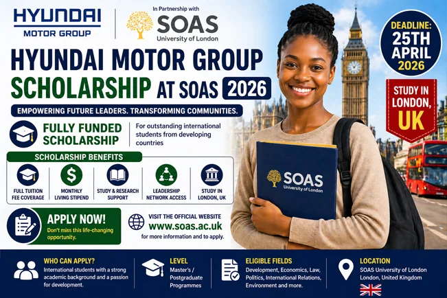 Hyundai Motor Group Scholarship at SOAS 2026 Open